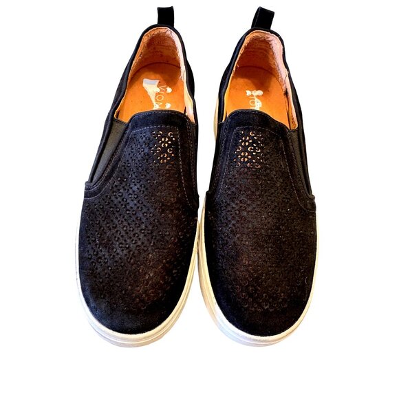 Vionic Kimmie Perferated Black Size 8.5 Sneaker Arch Comfort Suede - Picture 5 of 13